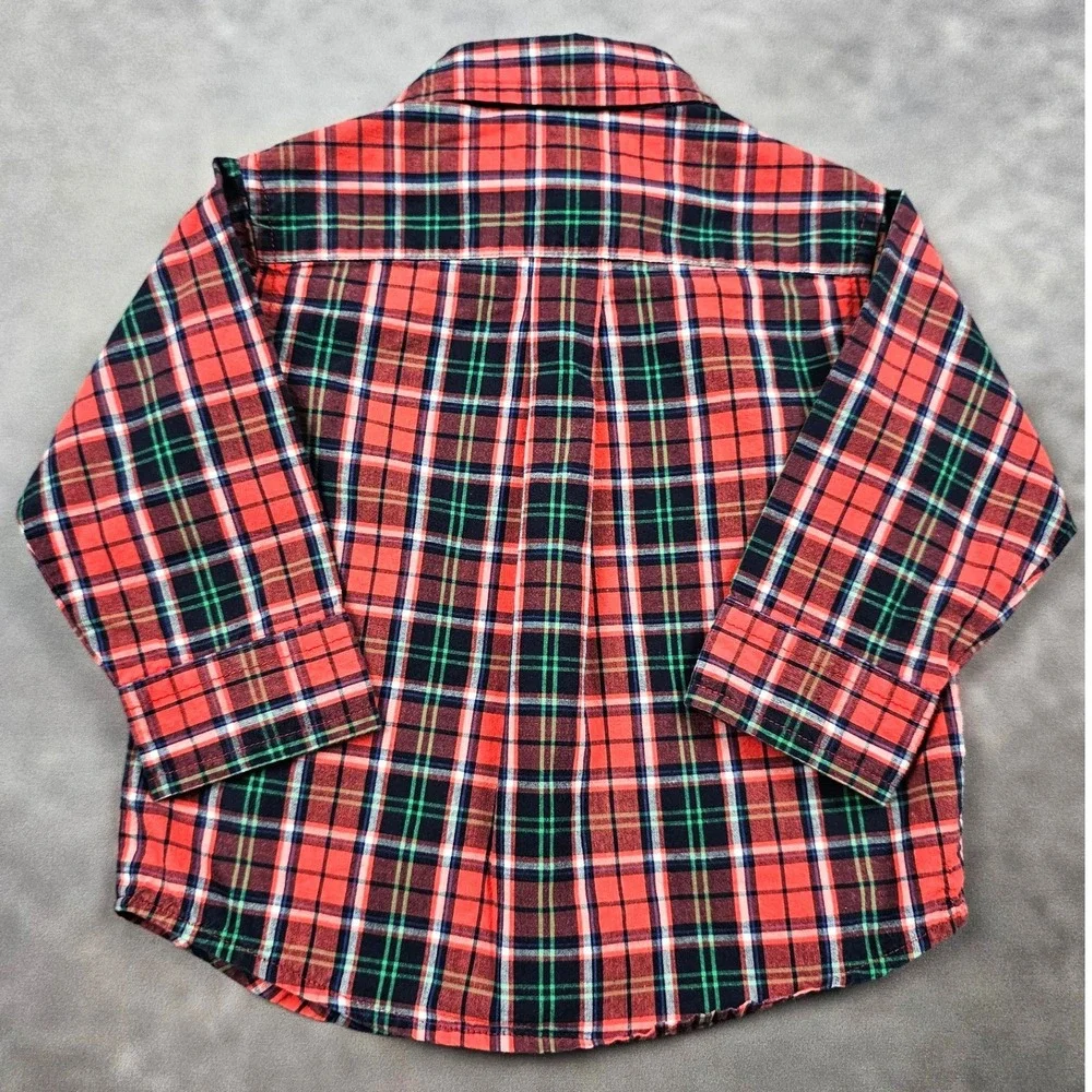VIntage Y2K Ralph Lauren Button Down Plaid Preppy‎ Pony Logo Shirt Boys 3-6M